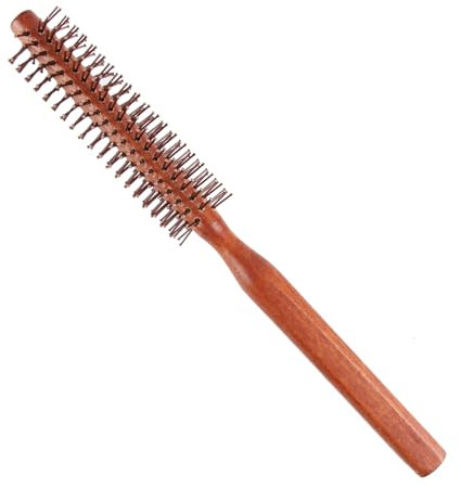 Spazzola Rotonda per Capelli 1 Pezzo, Spazzola Capelli Uomo, Spazzola Tonda Sottile, per Capelli Corti, Capelli Lunghi, Frangia, Barba, 21 Cm, per Asciugare Con Il Phon, per Lisciare, Ricci