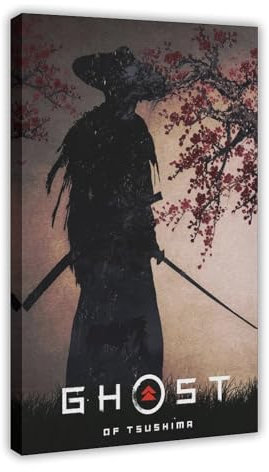 Ghost of Tsushima Videospiel-Poster, Leinwand-Poster, Schlafzimmer-Dekor, Sportlandschaft, Büro, Raumdekoration, Geschenk, Rahmen-Stil, 40 x 60 cm