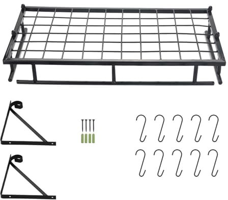 Fuerdich Soporte para utensilios de cocina, colgador de ollas, estante de cocina, soporte para sartenes, soporte para ollas, estante para colgar en la cocina, estante de cocina, soporte (45CM)