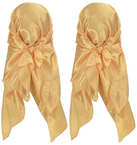 PATIKIL Satin Kopftuch, Großes Quadratisches Seidentuch Haarbandanas Schlafendes Kopftuch für Frauen