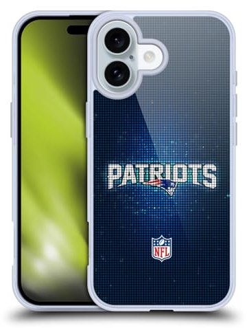 Head Case Designs Officially Licensed NFL LED New England Patriots Artwork Gel Case [Military Grade Protection] Compatible with Apple iPhone 16 and Compatible with MagSafe