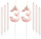 mciskin Rose Gold 33 Birthday Candles-Number 33 Candle for Cake with Long Thin Candles Set, Rose Gold Cake Topper for Women 33th Birthday Decorations Supplies,33th Wedding Anniversary Decorations