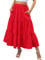 Zeagoo Maxirock Damen Lang Elegant Rock Casual Hohe Taille Langrock A-Line Röcke Sommer Elastische Skirt mit Taschen Rot M