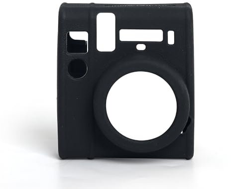 Silicone Camera Case Compatible for Instax Mini 40, Instant Camera Protective Carrying Storage Case Cover Cam Carry Travel Shell Case Protection Pouch Simple Solid Color (Black)