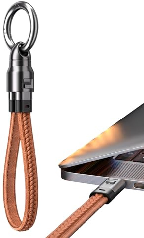Portachiavi USB C, cavo di ricarica rapido USB C, cavo di ricarica rapido USB C, cavo di ricarica rapida, anello portachiavi, intasamento e senza problemi, trasferimento dati per casa