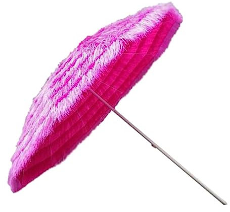 CFLNHMSY Parasol de Paille Rose, Parasol de Jardin décoratif inclinable, Parasol de Plage Rond en chaume, Protection UV, sans Pied(1.8m/5.9ft)