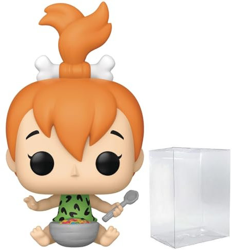 POP Ad Icons: Pebbles Flintstone with Fruity Pebbles Funko Vinyl Figure (Bundled with Compatible Box Protector Case), Multicolor, 3.75 inches