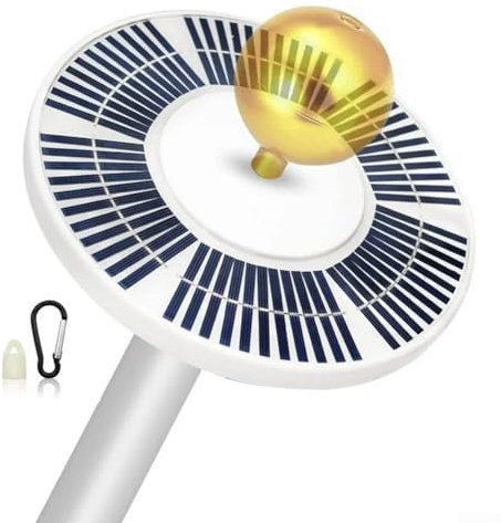 HEIBTENY Solarbetriebene Fahnenmast-Licht, 136 LEDs, wasserdicht, IP55, automatisches Ein-/Ausschalten, 2 Helligkeitsmodi, für 4,5–7,6 m Fahnenmasten