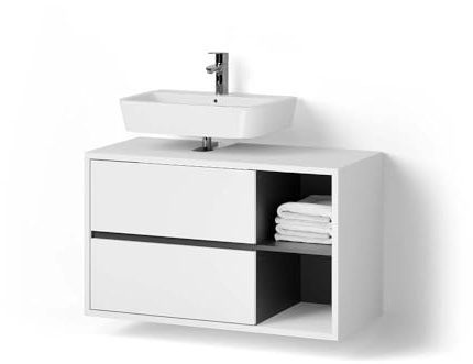 Livinity Mueble bajo Lavabo Vomano, Blanco, 100 x 60 cm