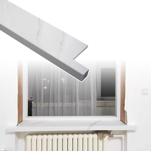 HWLL Window Sill Cover White Tile Finish, Waterproof Indoor Bay Windows Sill Board Capping, Window Ledge Guard Protectors for Living Room(200x30cm/78.7x11.8in)