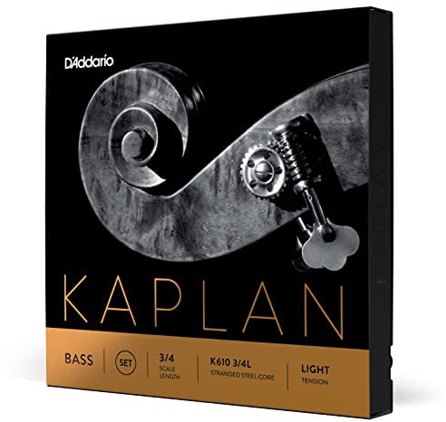D'Addario Kaplan Bass-Saiten - Vollständiger Satz - K610 3/4L - Für Kontrabass, Kontrabass - 3/4 Skala, Leichte Spannung