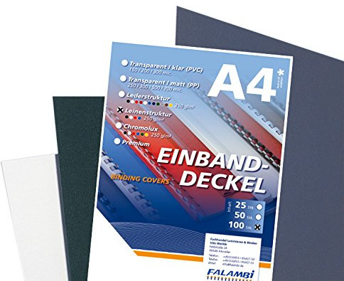 100 Einbanddeckel Leinenstruktur, Sortiment 3 Farben