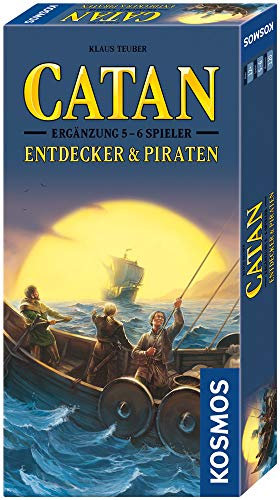 KOSMOS 694111 Catan - Entdecker und Piraten Ergänzung für 5-6 Personen, Ergänzung zur Erweiterung Entdecker & Piraten, ab 12 Jahre für 2-6 Personen, Siedler von Catan