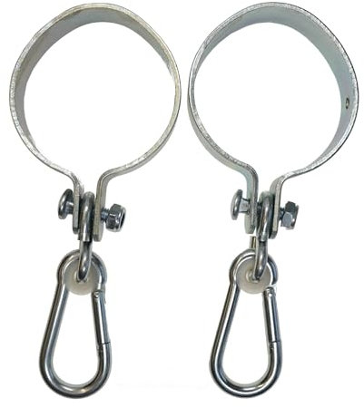 2er Set Manschettenhaken, T reckhaken mit Karabiner verzinkt, Materialstärke 4 mm, f r 100 mm Rohr oder Rundholz