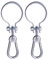 Danto® Set di 2 ganci a collare, Ø a scelta, gancio per altalena, morsetti a battente, ganci ad angolo per porte con moschettone zincato, per tubi o legni rotondi, argento, 10 cm
