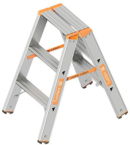 LAYHER 1043303 Schwerlasttritt Aluminium 3Stufen beidseitig begehbar max. Gesamtbelastung 200kg