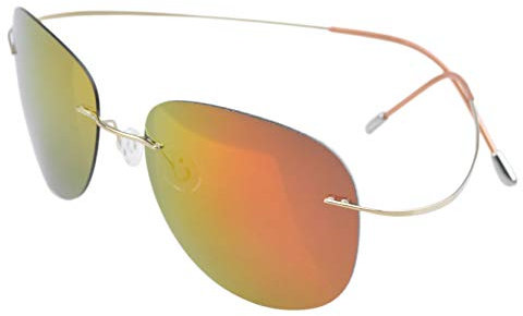 Eyekepper Randlos Titan Rahmen polarisierten Sonnenbrillen Silver/Rot Spiegel