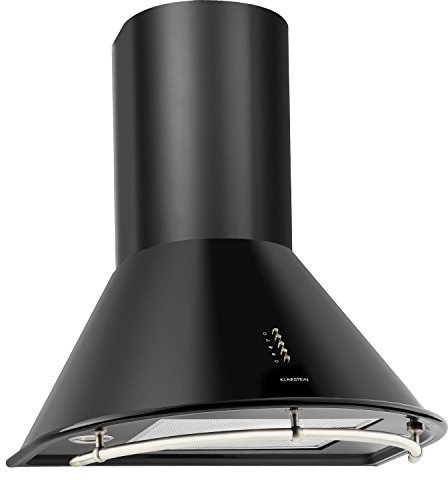 Klarstein Noir - cappa aspirante, 3 livelli, Filtro per il grasso in alluminio, Max. Aria di scarico: 430 m³ / h, Acciaio inox, 75 cm di guida, due x LED, Larghezza: 60 cm, nero opaco