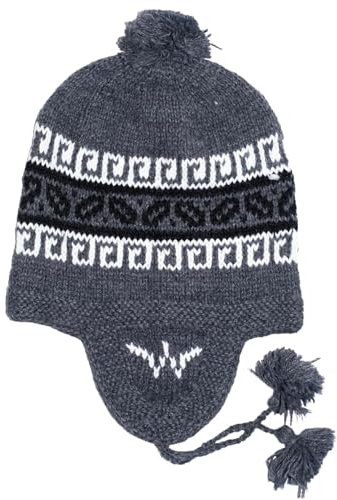 Gamboa Alpaka Lluchu Handmade Alpaka Hut Winter Cap,Grau,XL