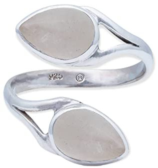 Ring 925 Silber Rosenquarz rosa Stein größenverstellbar Edelstein echt Silber Damen Sterling Silber Geschenk (MRV-088-07)