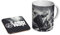 mugmart Chester Bennington RIP Legend Keramik-Kaffeetasse + Untersetzer, Geschenkset