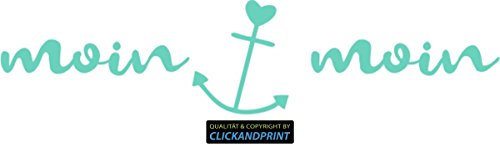 CLICKANDPRINT Aufkleber » Moin Moin, 320x74,6cm, Mint • Wandtattoo/Wandaufkleber/Wandsticker/Wanddeko/Vinyl