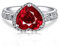 Navachi Az9208r Ring, 925er Sterlingsilber, 18 Karat Weißgold, 2,5 Karat Herzform, Rubin, Smaragd, Sterling Silber, Erstellter Rubin