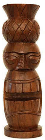 G6 Collection 30,5 cm massives Holz, handgefertigt, primitive Ananas-Kopf-Statue, Skulptur, Tiki-Bar, Totem, handgefertigt, einzigartiges Geschenk, Kunst, Heimdekoration, Akzentfigur, Dekoration,
