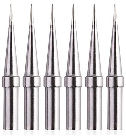 6pcs Replacement Tips Weller ET Soldering Iron Tips for WES51/50,WESD51,WE1010NA,PES51 / 50,LR21 ET Tip Series (6PCS-02)