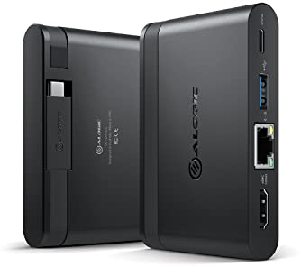 ALOGIC USB C Hub, 100W Laptop Charging, 4K HDMI, Gigabit Ethernet, USB A, USB C, Travel Dock, Compatible with Compatible with MacBook, Surface laptops, XPS and more(Thunderbolt 3 Compatible)