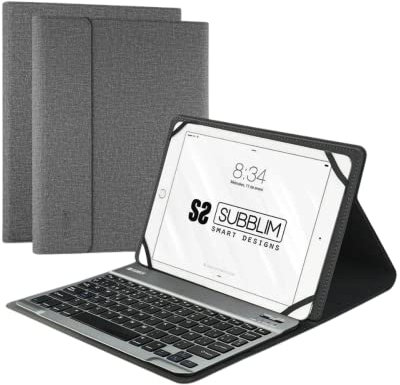 FUNDA Y TECLADO TABLET 10.1´´ SUBBLIM BLUETOOTH GREY