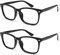 Cyxus Blaulichtfilter Brille Ohne Stärke Herren Damen 2 Stücke, Computer Gaming Brille UV Schutzbrille Gegen Kopfschmerzen, Klassisches Retro Glasrahmen (Schwarz)