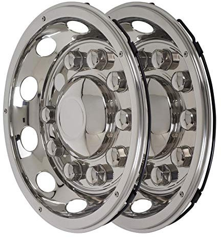 Hansen Styling Parts 2 Stück Universelle Radzierblende 22,5 Zoll mit aufgesetzten Radmutterkappen - gerade - Hinterachse für LKW.