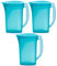 Engelland - 3 x Getränkekrug mit Deckel, Blau, für Saft, Wasser, Eistee, Softdrinks, Kanne, Behälter, Kühlschrankkrug, Multifunktionsbox, 2 Liter, Füllskala, BPA-frei, Kunststoff