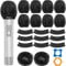Disposable Microphone Cover,200pcs 3.35 Large Size Karaoke Mic Cover with 2 PCS Mic Ring,Chromlives Non-Woven Elastic Band Handheld Mic Windscreen Cover for KTV,Recording,Stage,Interview
