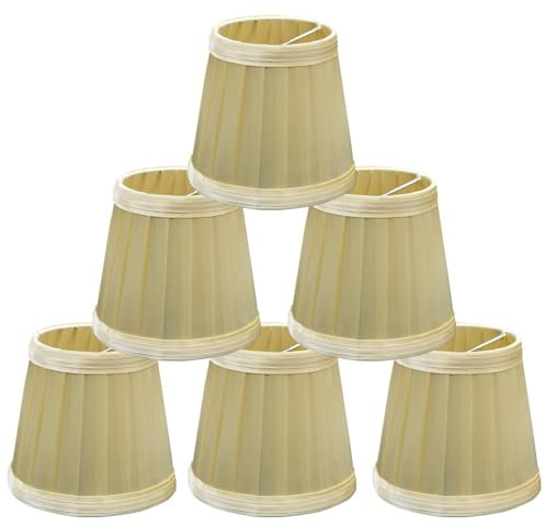 Satz Von 6 Clip Auf Kronleuchter Lampenschirme, Plissee Fabric Stoff Lampenschirm, Hängelampe Lampenschirm Wand Kerze Licht Lampenschirm Für Decke Pendelleuchte, für Kronleuchter Pendellampe