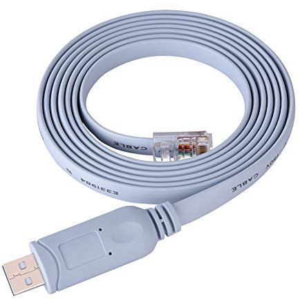 Usb to Console Cable, USB2.0 Male to RJ45 Male Cable CAT5 Serial Console Flat Cable for Windows 10, 8, OS, Linux, and Android