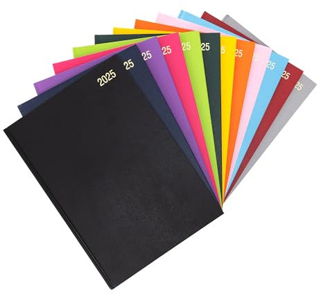 Jahresplaner 2025, A5, 1 Seite pro Tag, fester Einband, kompletter Jahresplaner, Terminkalender, Schwarz (in englischer Sprache)