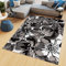 TAPISO Maya Kollektion Teppich Wohnzimmer Kurzflor Modern Floral Blumen Design Schwarz Grau Weiß Schlafzimmer Kinderzimmer ÖKOTEX 130 x 190 cm