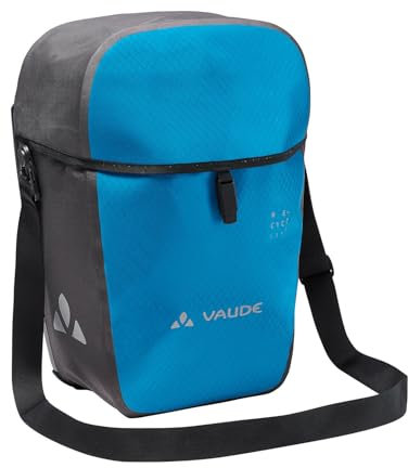 VAUDE Aqua Commute Single - Fahrradtasche - 1 Hinterradtasche (26 Liter) in blau/schwarz - wasserdicht, einfache Befestigung - Made in Germany