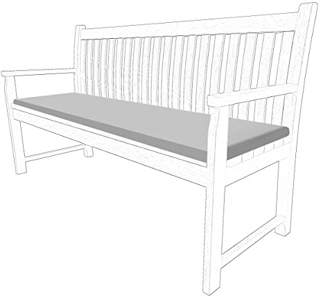 iSTYLE MODE BETTER HOME CHOICE 2 3 & 4 Seater Outdoor Garden Bench Cushion Water Resistant Patio Furniture Rectangle Bench Cushion Comfortable Seat Pad Soft Non-Slip Furniture Pad (Grey, 3 Seaters)