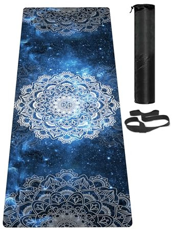 LaiEr Yogamatte, rutschfeste, umweltfreundliche Trainingsmatte mit Tragegurt, dicke Übungs- und Trainingsmatte für Yoga, Pilates und Fitness (183 cm x 61 cm x 6 mm)