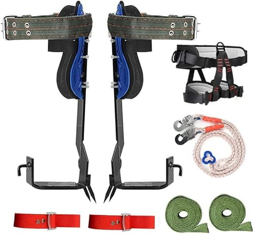 Btstil Baumklettern Spike Set, Tree Climbing Spike Baumklettern Ausrüstung Set mit Sicherheitsgurt Fallschutz Klettergurt, Rutschfestes Baumklettern Ausrüstung