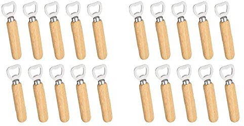 Jojomino Lot de 20 décapsuleurs en bois d'hévéa à main pour la , la cuisine, le bar
