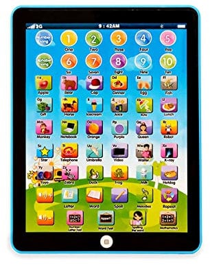 STOULKD Kids Tablet -Learning Pad,with 6 Games to Learn Music/Words/Learning Letters/Alphabet,Education Tablet for Kids for Boys & Girls 3 Years Up (blau)