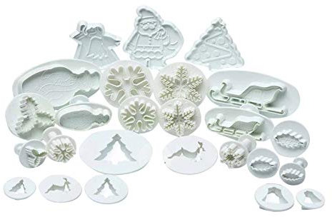 Cake Cake Decoración Conjunto de Navidad Molde Molde DIY Impresión Fondant Cake Figuras Navidad Grandes Escayola