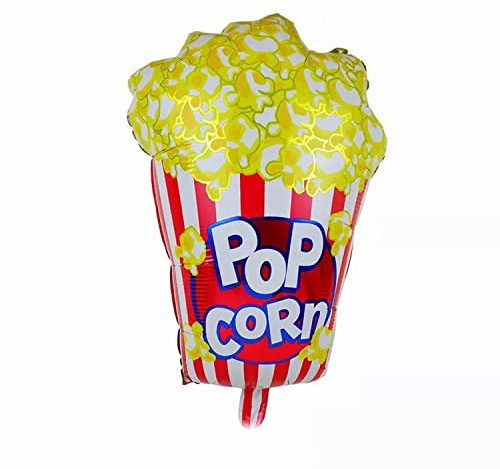 Folienballon Motiv Food, Popcorn Tüte Nr. 1, ca. 65 x 45 cm - Party Luftballon Deko Dekoration JGA Helium Heliumballon XXL Ballon Geburtstag Essen Süßigkeit Fast Food Imbiss Hochzeit Eis