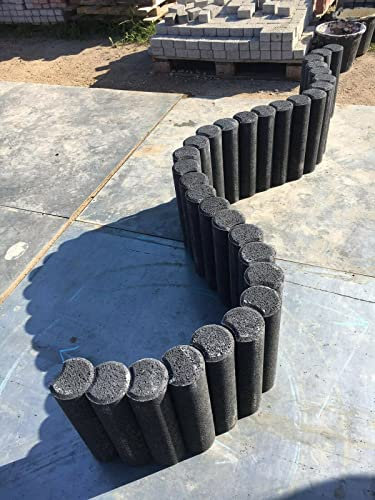 Europaving Generic Concrete Garden Edging Palisades 25 cm High 2.5m Length Black/Graphite Minimalist Style