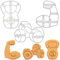 Sat von 3 Gewichtheben cookie cutters (Kettlebell, Hantel, Gebeugter Bizeps), 3 Teil