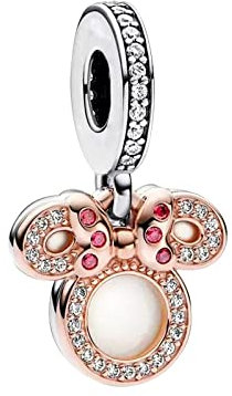 HAEPIAR S925 Sterling Silber Charme für Armband Halskette Charm Dangle 100th Rose Gold Love Mom für Frauen Mädchen Geburtstag Geschenke